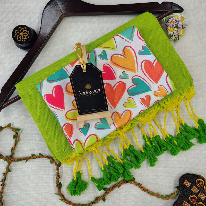 Perrot Handloom Cotton Saree With Designer Blouse