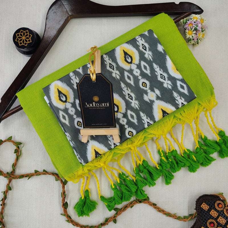 Perrot Handloom Cotton Saree With Designer Blouse