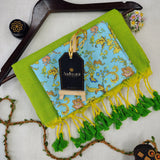 Perrot Handloom Cotton Saree With Designer Blouse