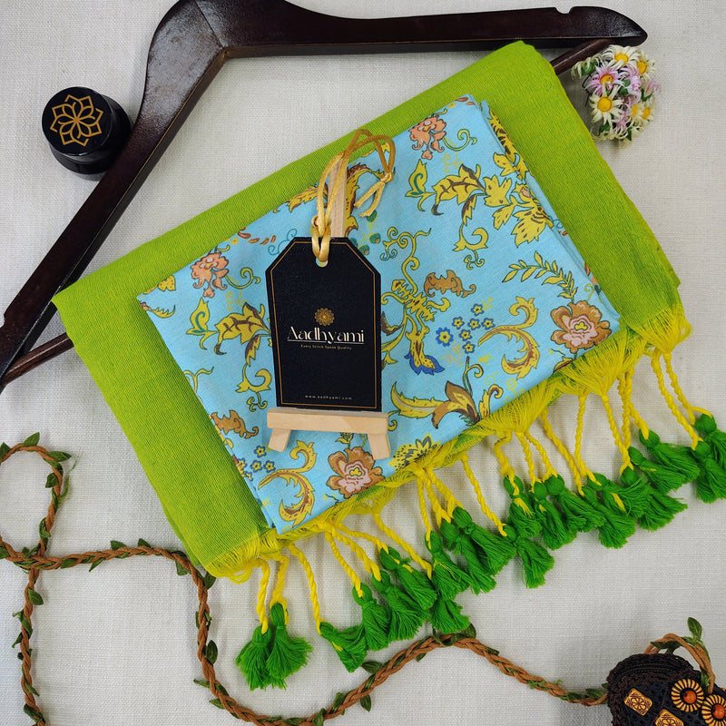 Perrot Handloom Cotton Saree With Designer Blouse