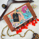 Orange Handloom Cotton Saree With Designer Blouse