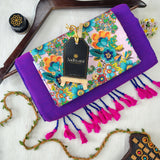 Purple Handloom Cotton Saree With Designer Blouse