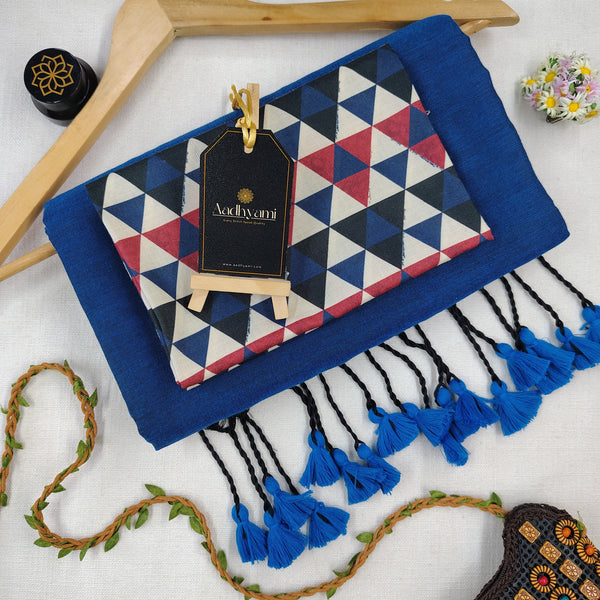 Firozi Handloom Cotton Saree With Designer Blouse