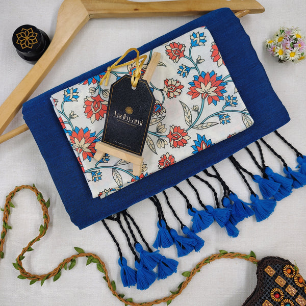 Firozi Handloom Cotton Saree With Designer Blouse