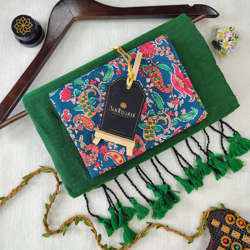 Green Handloom Cotton Saree With Designer Blouse