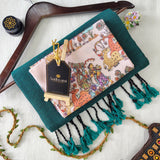 Rama Handloom Cotton Saree With Designer Blouse