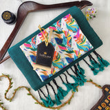 Rama Handloom Cotton Saree With Designer Blouse