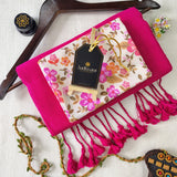 Pink Handloom Cotton Saree With Designer Blouse