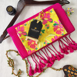 Pink Handloom Cotton Saree With Designer Blouse