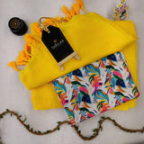 Yellow Handloom Cotton Saree With Designer Blouse
