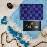 Sky Handloom Cotton Saree With Designer Blouse