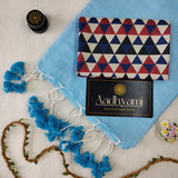 Sky Handloom Cotton Saree With Designer Blouse