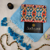 Sky Handloom Cotton Saree With Designer Blouse