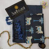 Grey Handloom Cotton Saree With Designer Blouse