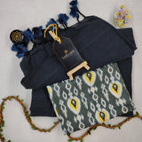 Grey Handloom Cotton Saree With Designer Blouse