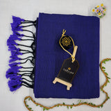 Royal Blue Handloom Cotton Saree With Designer Blouse