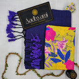 Royal Blue Handloom Cotton Saree With Designer Blouse