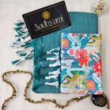 C Green Handloom Cotton Saree With Designer Blouse