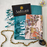 C Green Handloom Cotton Saree With Designer Blouse