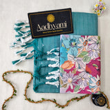 C Green Handloom Cotton Saree With Designer Blouse