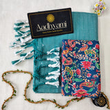 C Green Handloom Cotton Saree With Designer Blouse