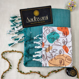 C Green Handloom Cotton Saree With Designer Blouse