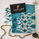 C Green Handloom Cotton Saree With Designer Blouse