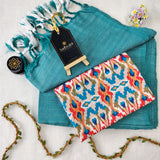 C Green Handloom Cotton Saree With Designer Blouse