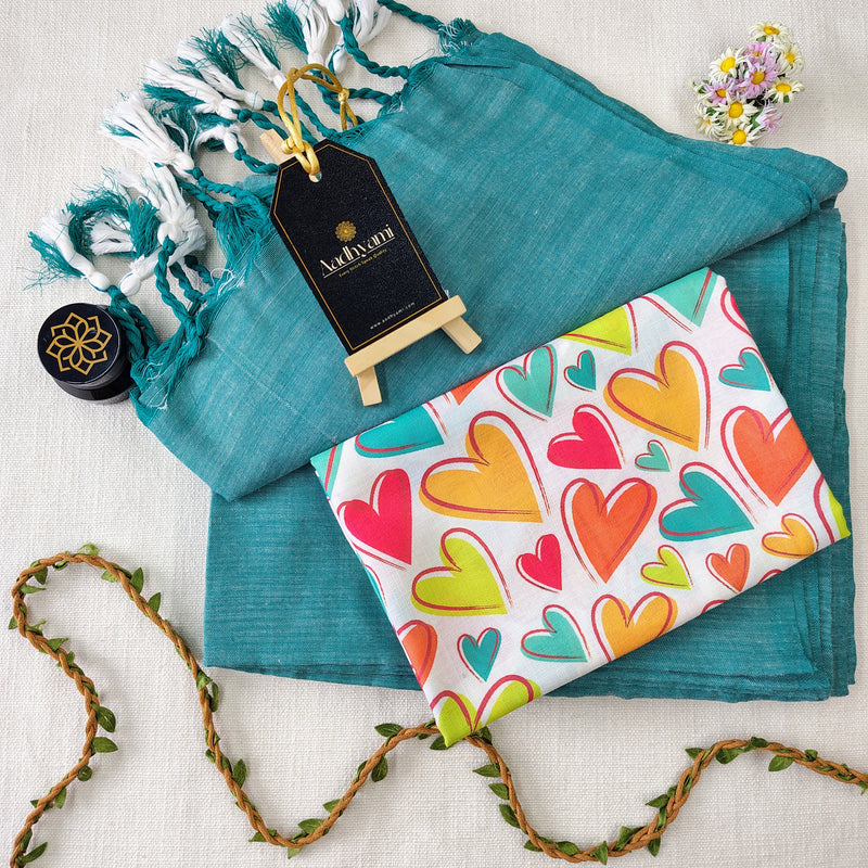 C Green Handloom Cotton Saree With Designer Blouse