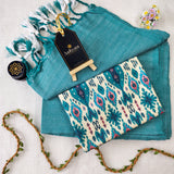 C Green Handloom Cotton Saree With Designer Blouse