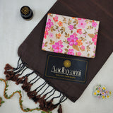 Brown Handloom Cotton Saree With Designer Blouse