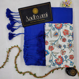 Blue Handloom Cotton Saree With Designer Blouse