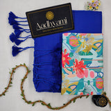 Blue Handloom Cotton Saree With Designer Blouse