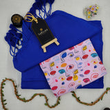 Blue Handloom Cotton Saree With Designer Blouse