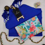 Blue Handloom Cotton Saree With Designer Blouse