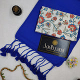 Blue Handloom Cotton Saree With Designer Blouse
