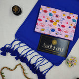 Blue Handloom Cotton Saree With Designer Blouse