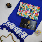 Blue Handloom Cotton Saree With Designer Blouse