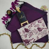 Wine Handloom Cotton Saree With Designer Blouse