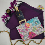 Wine Handloom Cotton Saree With Designer Blouse