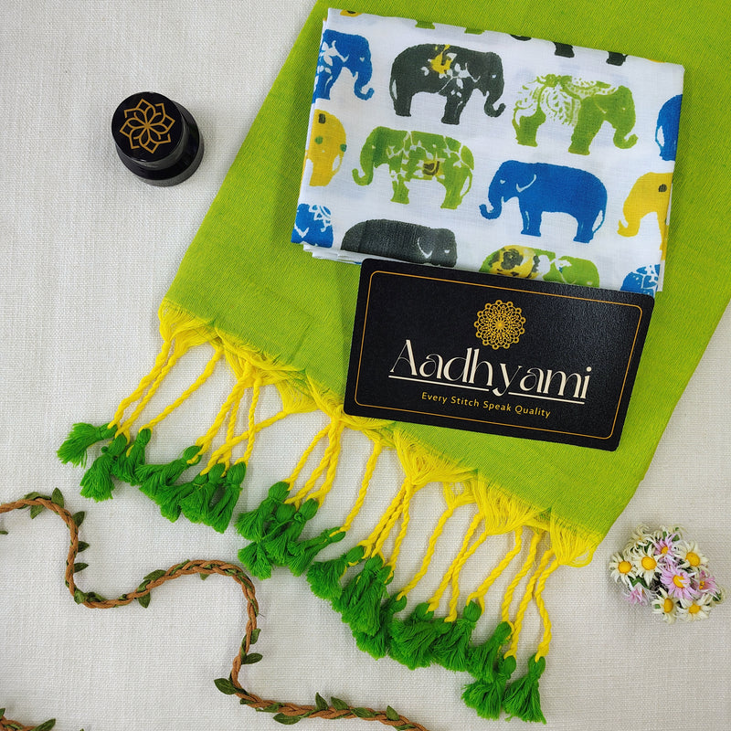 Perrot Handloom Cotton Saree With Designer Blouse