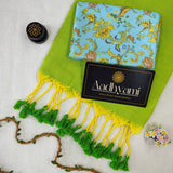 Perrot Handloom Cotton Saree With Designer Blouse