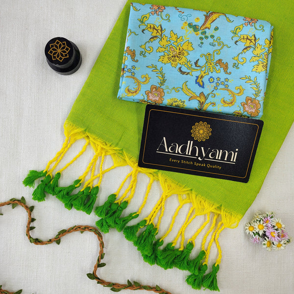 Perrot Handloom Cotton Saree With Designer Blouse