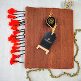 Orange Handloom Cotton Saree With Designer Blouse