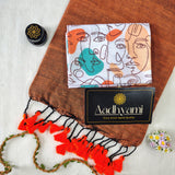 Orange Handloom Cotton Saree With Designer Blouse