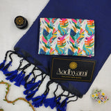 Royal Blue Handloom Cotton Saree With Designer Blouse