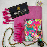 Light Pink Handloom Cotton Saree With Designer Blouse