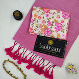 Light Pink Handloom Cotton Saree With Designer Blouse