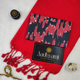 Red Handloom Cotton Saree With Designer Blouse