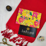 Red Handloom Cotton Saree With Designer Blouse